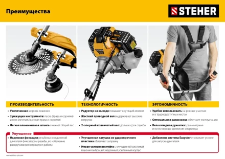 STEHER 2.5 кВт, бензиновый триммер (BT-2500-S) купить в Уфе