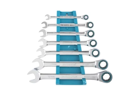 Набор ключей комбинированных с трещоткой, 8 - 19 мм, 7шт., CrV GROSS 14890 купить в Уфе