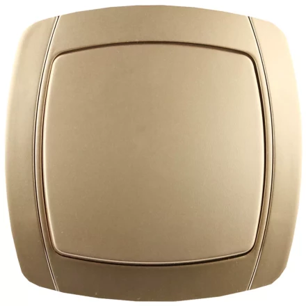 Выключатель СВЕТОЗАР "АКЦЕНТ" одноклавишный в сборе, цвет золотой металлик, 10А/~250В SV-54230-GM купить в Уфе