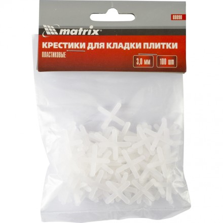 Крестики 3 мм для кладки плитки 100 штук MATRIX артикул 88090 купить в Уфе