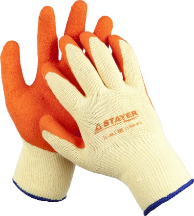 Перчатки STAYER &quot;EXPERT&quot;  рабочие с рельефным латексным покрытием, 10 класс, L-XL 11407-XL купить в Уфе