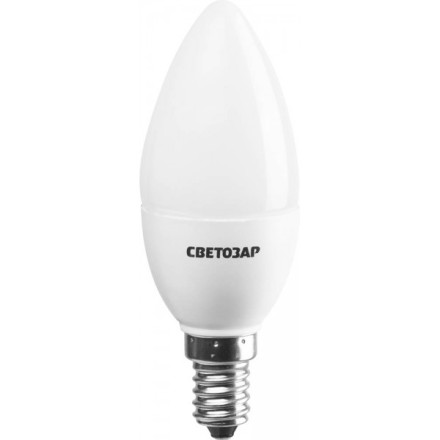 Лампа СВЕТОЗАР светодиодная &quot;LED technology&quot;, цоколь Е14, теплый белый свет (2700К), 220В, 5Вт (45), свеча 44500-40_z01 купить в Уфе