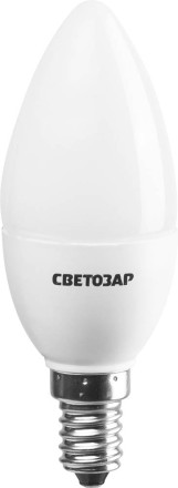 Лампа СВЕТОЗАР светодиодная &quot;LED technology&quot;, цоколь Е14, теплый белый свет (2700К), 220В, 5Вт (45), свеча 44500-40_z01 купить в Уфе