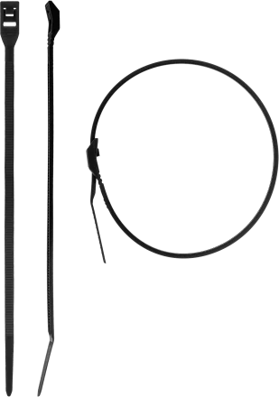 Кабельные стяжки черные КОБРА с плоским замком нейлоновые пакет серия ПРОФЕССИОНАЛ купить в Уфе