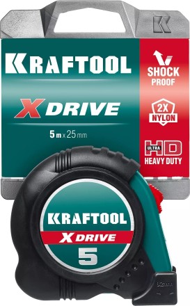 Рулетка KRAFTOOL с нейлоновым покрытием, обрезин корпус, 5/25мм 34122-05-25_z02 купить в Уфе