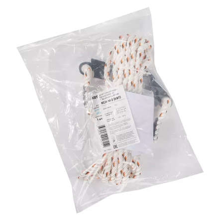 Канат спасательный КВТ КСЛ-10-2 с двумя карабинами (77524) купить в Уфе