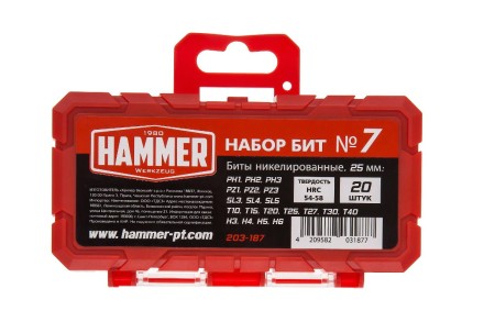 Набор бит HAMMER 25мм (203-187) купить в Уфе