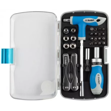 Набор  ЗУБР &quot;ЭКСПЕРТ&quot; универсальный, слесарно-монтажный и многофункциональный инструмент в пластмассовом боксе, 35предм 25290-H35 купить в Уфе