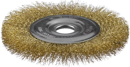 ЗУБР &quot;ПРОФЕССИОНАЛ&quot;. Щетка дисковая для УШМ, витая стальная латунированная проволока 0,3мм, 150х22мм 35187-150_z01 купить в Уфе