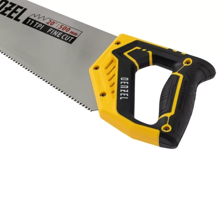 Ножовка по дереву, 500 мм, 11 TPI, зуб 3D, двухкомпонентная рукоятка Denzel 24148 купить в Уфе