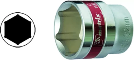 Головка торцевая 13 мм 6-гранная CrV под квадрат 1/2&quot; хромированная  MATRIX MASTER 13113 купить в Уфе