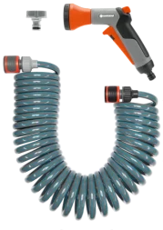 Шланг спиральный 10 м для террас с фитингами и наконечником "Домашнее садоводство" GARDENA