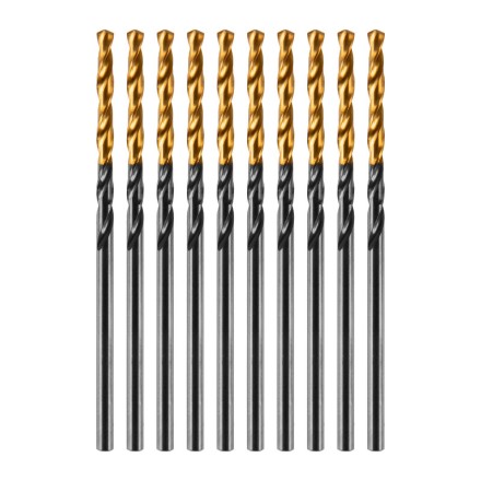 Сверло по металлу, 2 мм, HSS-Tin, Golden Tip, 10 шт. Denzel 717203 купить в Уфе