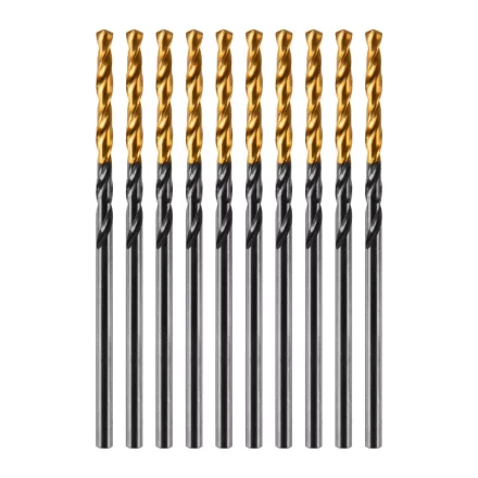 Сверло по металлу, 2 мм, HSS-Tin, Golden Tip, 10 шт. Denzel 717203 купить в Уфе