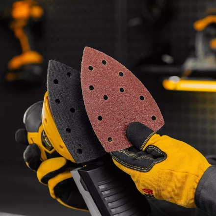 Треугольник абразивный на ворc. подложке под &quot;липучку&quot;, перф., P 40, 150х150х100 мм, 5 шт. Denzel 738577 купить в Уфе