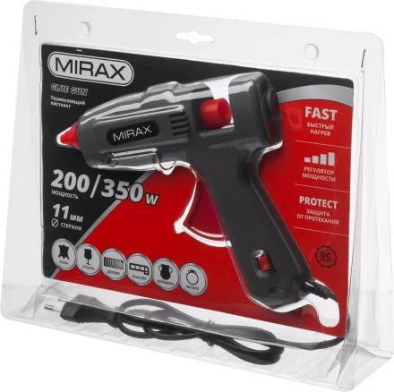 Пистолет клеевой (термоклеящий) электрический, MIRAX 06807, 200Вт/350Вт, 220В, 11мм 06807 купить в Уфе
