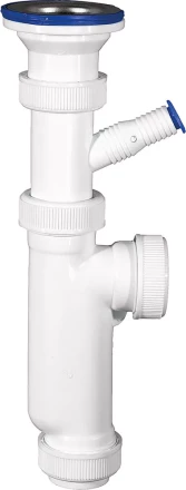 Сифон ЗУБР &quot;МАСТЕР&quot; колбовый для моек и раковин, выпуск - нержавеющая чашка, отвод для стиральной машины 51857 купить в Уфе