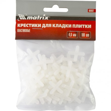 Крестики 4 мм для кладки плитки 100 штук MATRIX артикул 88092 купить в Уфе
