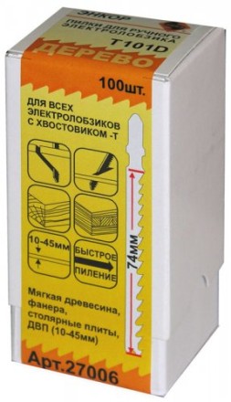 Пилка для электролобзика T101 D HCS 1шт/100 Энкор 27006 купить в Уфе