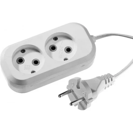 Удлинитель СИБИН электрический, ШВВП сечение 0,75кв мм, 2 гнезда, макс мощн 1300Вт, 5м 55091-5 купить в Уфе