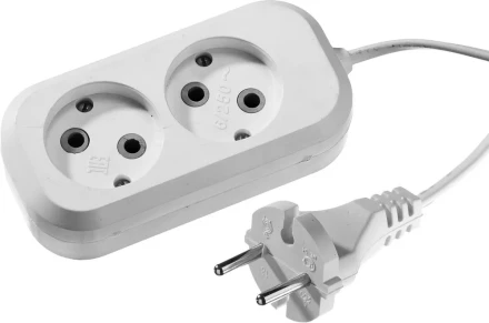 Удлинитель СИБИН электрический, ШВВП сечение 0,75кв мм, 2 гнезда, макс мощн 1300Вт, 5м 55091-5 купить в Уфе