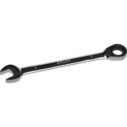 Ключ ЗУБР &quot;ПРОФИ&quot; гаечный комбинированный трещоточный, Cr-V сталь, хромированный, 19мм 27074-19 купить в Уфе