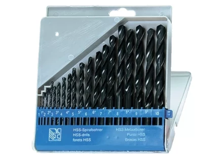 Набор сверл по металлу 1-10 мм (через 0,5 мм) HSS 19 шт пластиковый бокс цилиндрический хвостовик SPARTA 723705 купить в Уфе