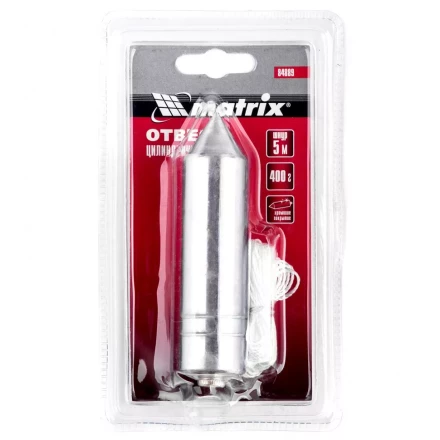 Отвес цилиндрический 400 г шнур 5 м Matrix 84889 купить в Уфе