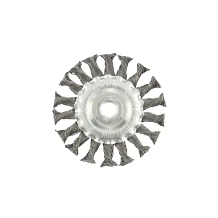 Щетка для УШМ 100 мм М14 плоская крученая проволока 0,5 мм MATRIX 74639 купить в Уфе