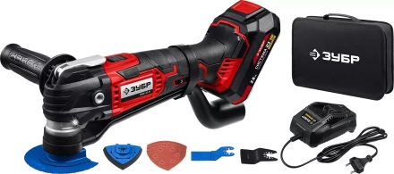 ЗУБР C1-18, 18 В, OQIS, АКБ (2 А·ч), реноватор, сумка, набор насадок (МФИ-18-21) купить в Уфе