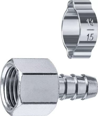 ЗУБР штуцер елочка, 10 мм - 3/8F, переходник с обжимным хомутом, Профессионал (64923-3/8-10) купить в Уфе