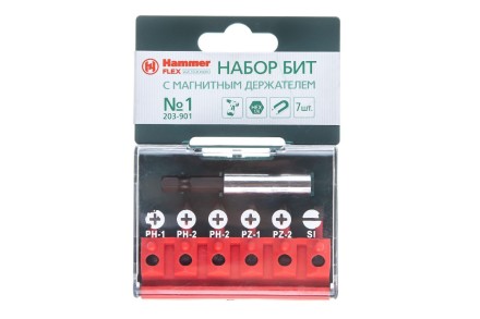 Набор бит HAMMER 25мм (PB набор No1 7шт. Ph/Pz/Sl) купить в Уфе
