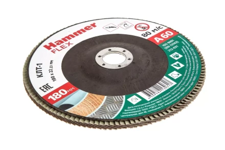 Круг Лепестковый Торцевой (КЛТ) HAMMER КЛТ 1 Ф180х22 Р60 213-031 купить в Уфе