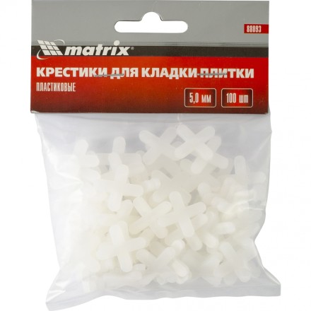 Крестики 5 мм для кладки плитки 100 штук MATRIX артикул 88093 купить в Уфе