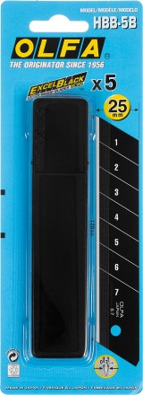 Лезвие OLFA &quot;BLACK MAX&quot; сегментированное, 5шт, 25х126х0,7мм OL-HBB-5B купить в Уфе