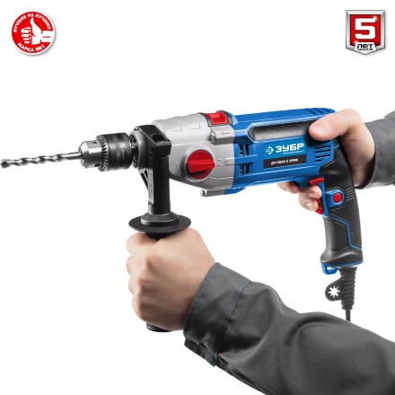 Дрель ударная двухскоростная + кейс ДУ-П850-2 ЭРМК серия ПРОФЕССИОНАЛ купить в Уфе