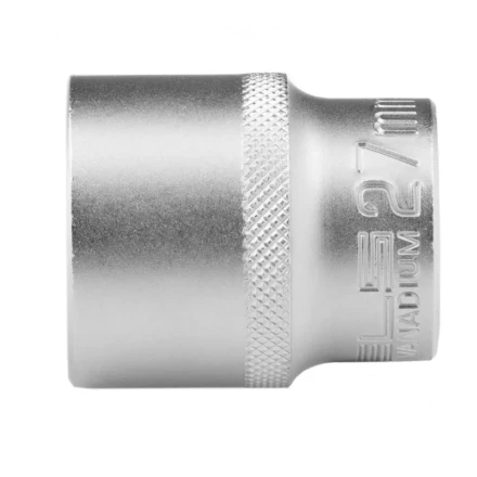 Головка торцевая 27 мм двенадцатигранная CrV под квадрат 1/2 хромированная Stels 13671 купить в Уфе