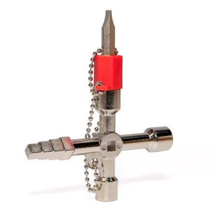 Ключ для электрошкафов КВТ КЭШ-5М с 5 профилями и битой «крест/шлиц» (84624) купить в Уфе