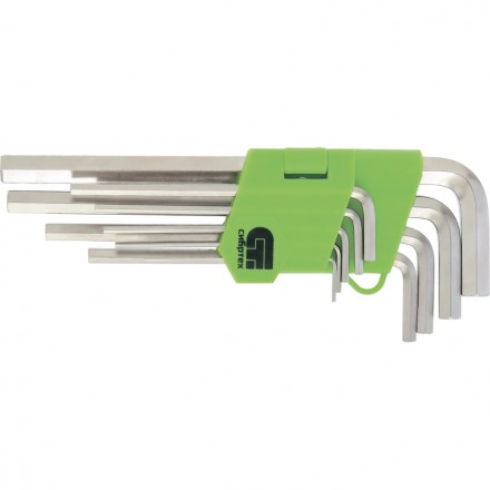Набор ключей имбусовых Tamper-Torx 9 шт TTT10-T50 45x закаленные короткие никелированные Сибртех 12321 купить в Уфе
