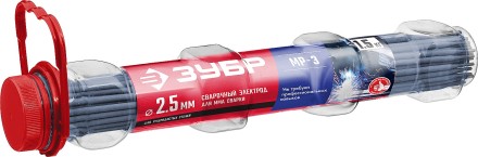 ЗУБР Д 2.5 х 350 мм, 1.5 кг в ПВХ тубе, МР-3 рутиловый, электрод сварочный (40011-2.5) купить в Уфе