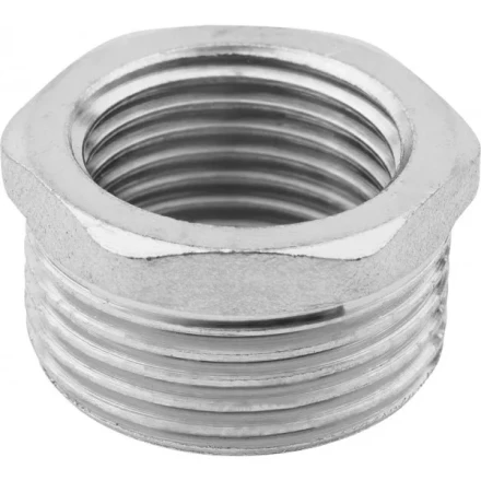 Футорка ЗУБР &quot;ЭКСПЕРТ&quot;, никелированная латунь, 3/4&quot; х 1/2&quot; 51281-3/4-1/2 купить в Уфе