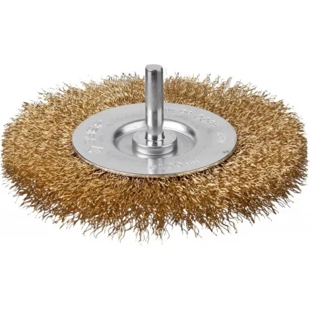 ЗУБР &quot;ПРОФЕССИОНАЛ&quot;. Щетка дисковая для дрели, витая латунированная стальная проволока 0,3мм, 100мм 3520-100_z02 купить в Уфе