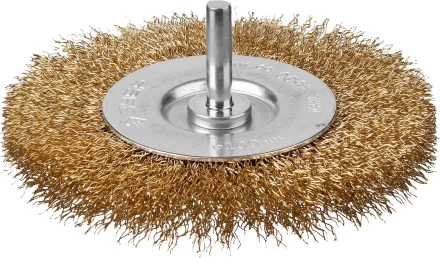 ЗУБР &quot;ПРОФЕССИОНАЛ&quot;. Щетка дисковая для дрели, витая латунированная стальная проволока 0,3мм, 100мм 3520-100_z02 купить в Уфе