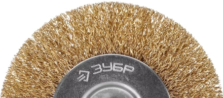 ЗУБР &quot;ПРОФЕССИОНАЛ&quot;. Щетка дисковая для дрели, витая латунированная стальная проволока 0,3мм, 100мм 3520-100_z02 купить в Уфе