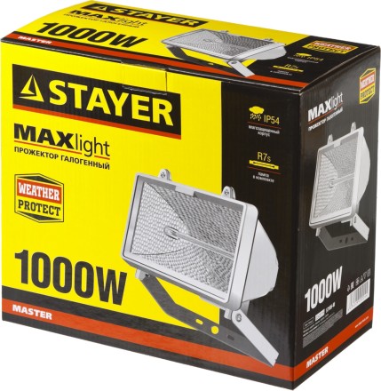 Прожектор STAYER &quot;MASTER&quot; MAXLight галогенный, с дугой крепления под установку, белый, 1000Вт 57105-W купить в Уфе