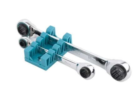 Набор ключей накидных с трещоткой, 8 - 19 мм, 2 шт., многоразмерные, реверсивные, CrV GROSS 14893 купить в Уфе