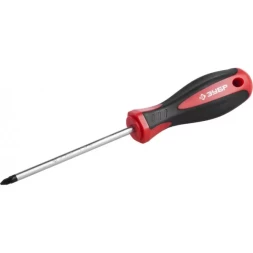 Отвертка ЗУБР "МАСТЕР", Cr-v, эргономичная двухкомпонентная рукоятка, PZ1x100мм 25063-1-100_z02