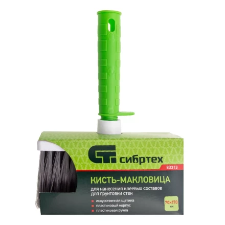 Кисть-макловица, 70 x 170, искусственная щетина, пластиковый корпус, пластиковая ручка Сибртех 83313 купить в Уфе