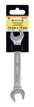 Ключ гаечный рожковый двусторонний 14х15 Энкор 26021 купить в Уфе