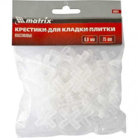 Крестики 6 мм для кладки плитки 75 штук MATRIX артикул 88094 купить в Уфе